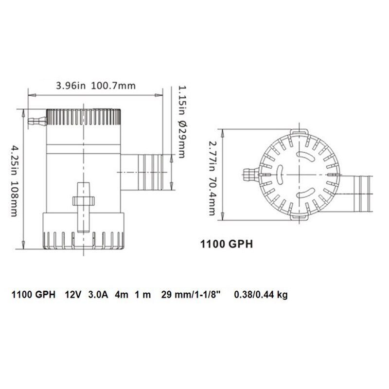 1100Gph Bilge Pump Marine Water Pump Diving Yacht Bilge Pump Bilge Pump