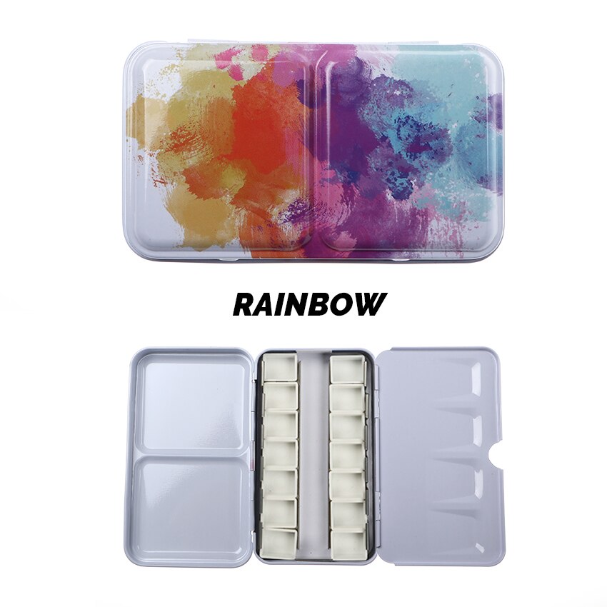 Bianyo Aquarel Half Pan Tray Blikken Doos Lege Refil Water Kleur Palet Schilderij Verf Lade Voor Kunstenaar Schilderen Leveringen