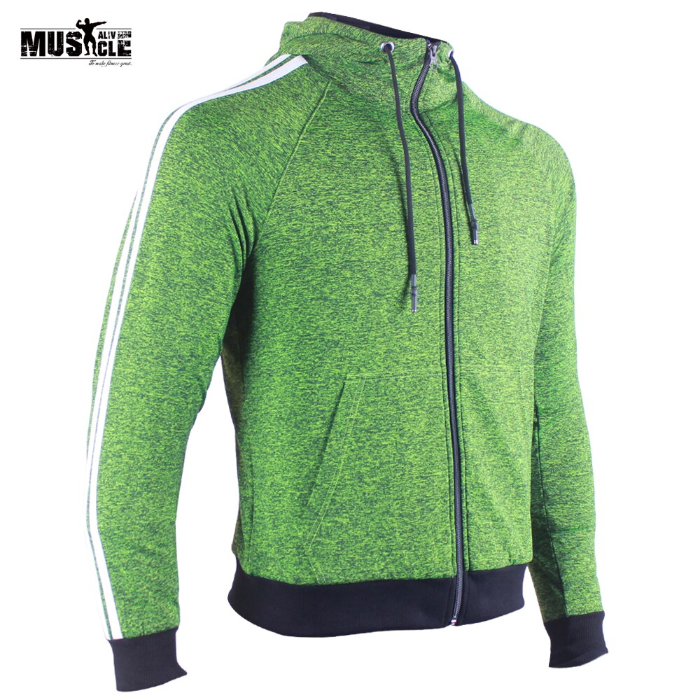 Sudaderas de entrenamiento musculosas vivas, ropa de gimnasio, ropa para correr, deportes, Crossfit, culturismo, Fitness, Spandex, forro polar de poliéster para hombre