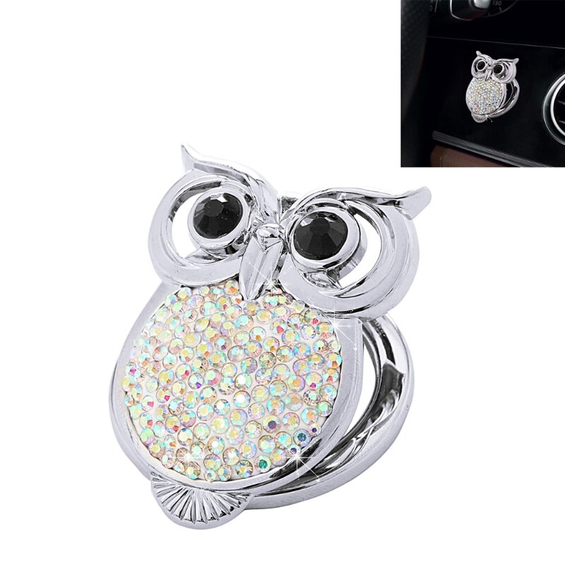 Auto Push Start Knop Cover Motor Stop Crystal Rhinestone Ring Embleem-Sticker Auto Interieur Accessoires Voor Tieners 37JE: Silver color