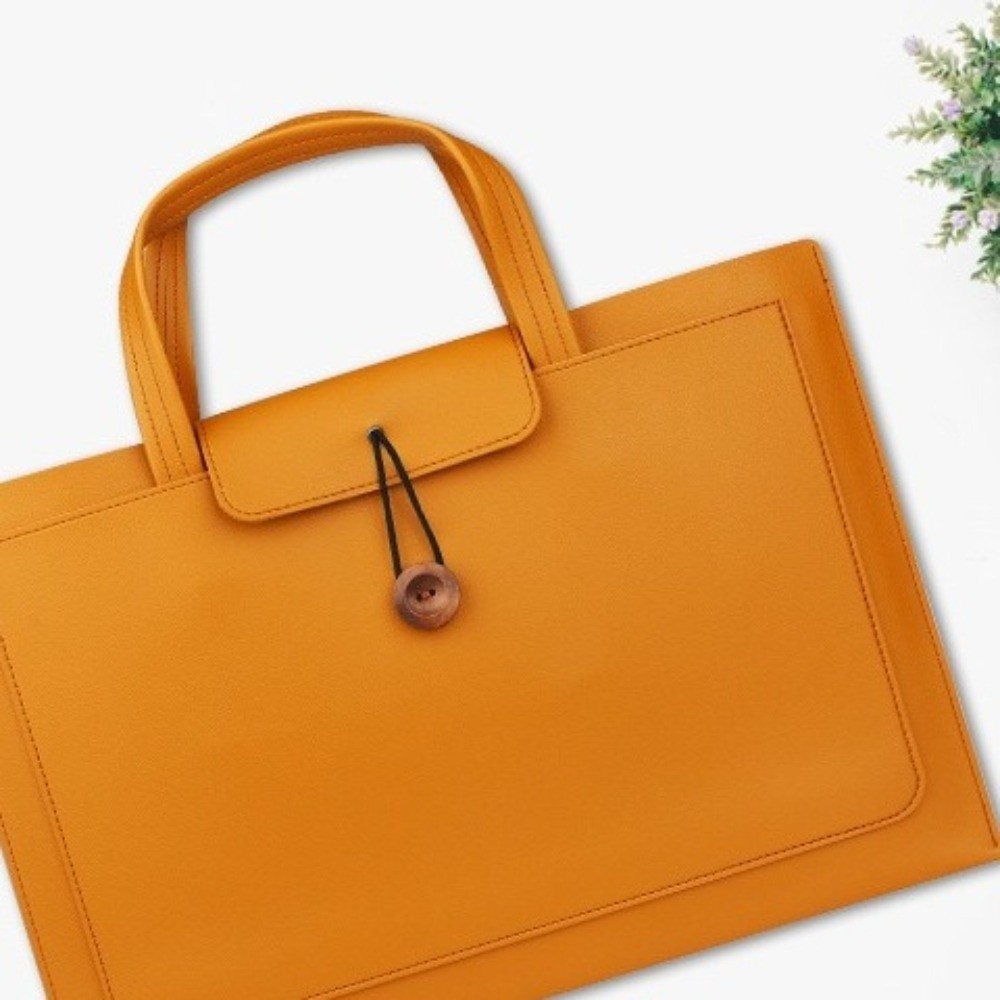 Przenośna torba na laptopa o dużej pojemności, prostokątna, pu, torba do ręki, jednokolorowa, z kieszenią do przechowywania, ochronna torba damska