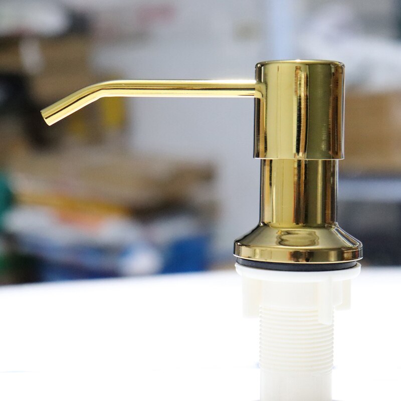 Distributeur de savon à main en acier inoxydable, vaporisateur de liquide, évier de cuisine noir, accessoires de cuisine: Gold