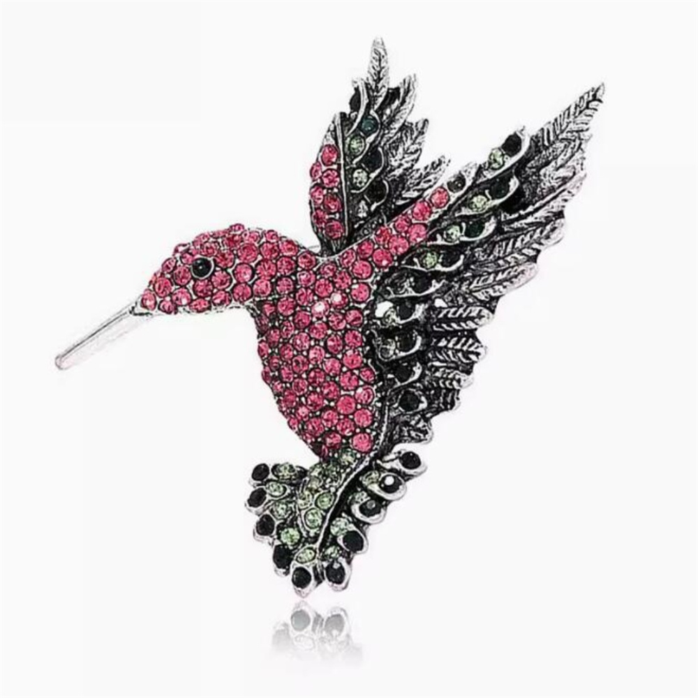 Luxury Crystal Phoenix Bird Brooch Women Men Pins Colorful Animal Brooches Clothing Accessories Party Coat Scarf Jewelry: Antique Copper Plated
