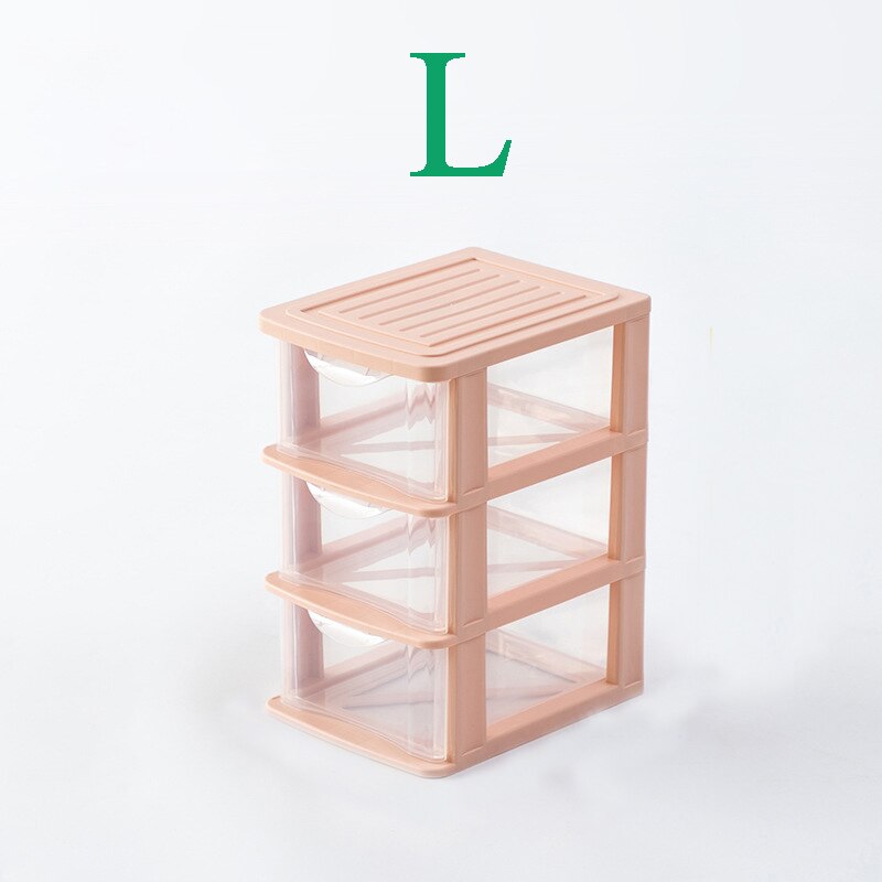 3 Layers Drawer Storage Box Desktop Cosmetic Storage Case Transparent Dustproof Jewelry Makeup Holder Home Office Organizer: Pink L