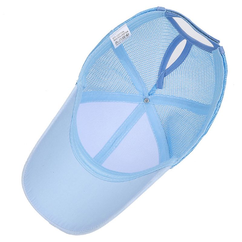 Womens Cotton Mesh Patchwork Sun Hat Trendy Baseball Cap Camouflage Breathable Mesh Back Adjustable Snapback Hat