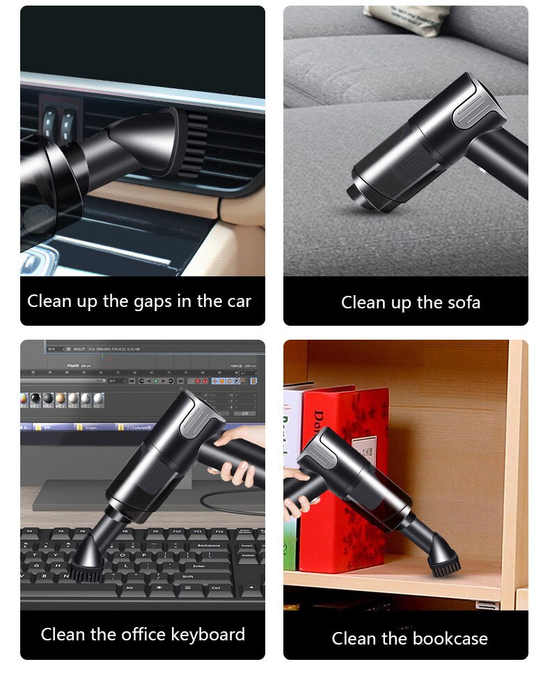 9000pa Handheld Vacuum Cleaner Wireless Compressed Air Duster Rechargeable Cordless Auto Portable For Car Home Computer Keyboard