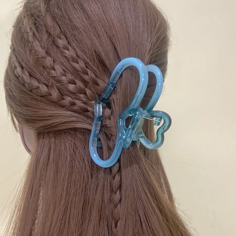 Korean Jelly Gradient Green Acrylic Plate Hair Clip Girl Shark Clip Hair Accessories Hair Clip Clamp Gradient Green Hair Claw