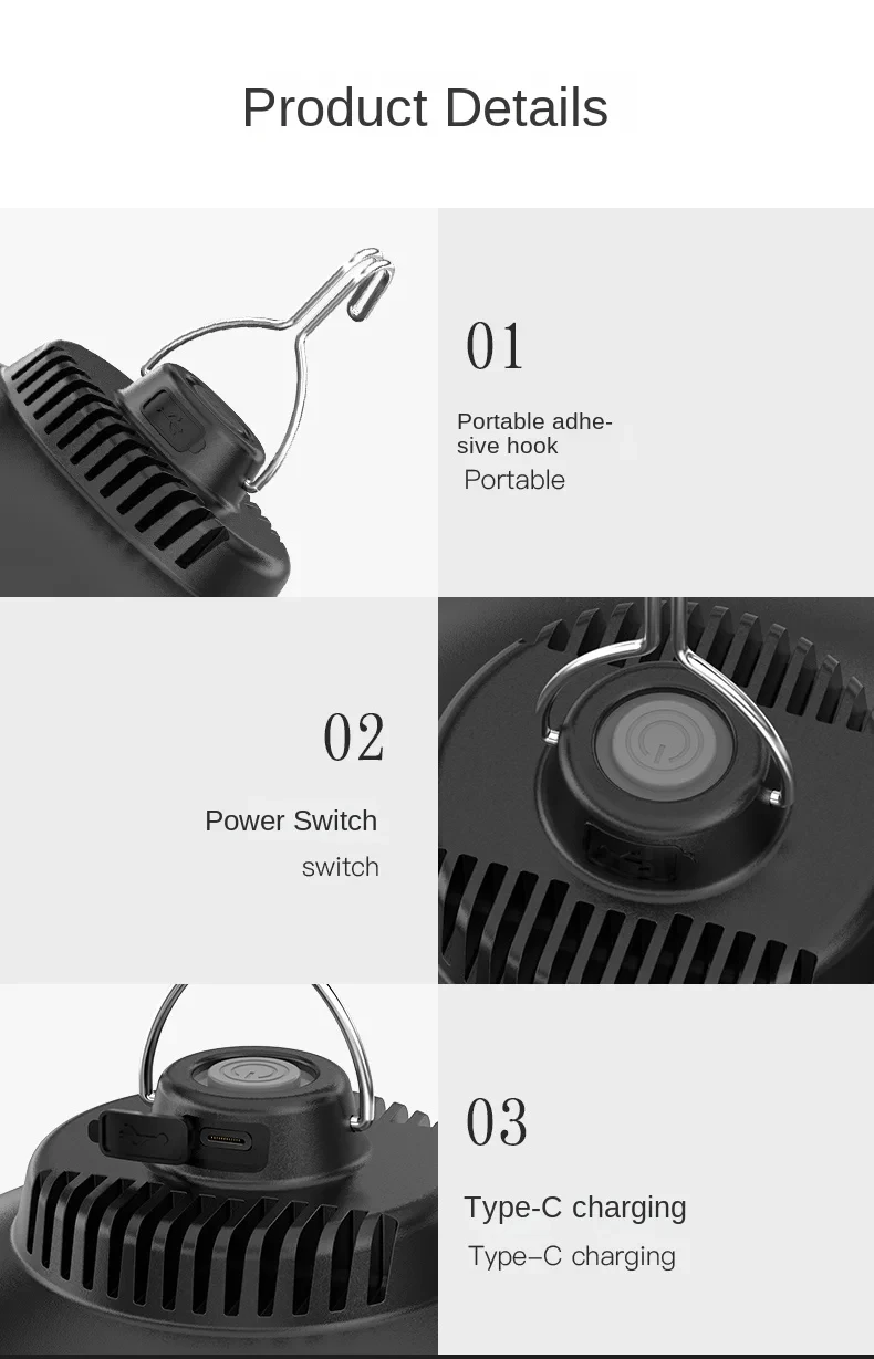 Lanterne de Camp rétro Portable type-c, Rechargeable, suspendue, variable, lampe de décoration de jardin extérieur, pour Camping, randonnée, voyage