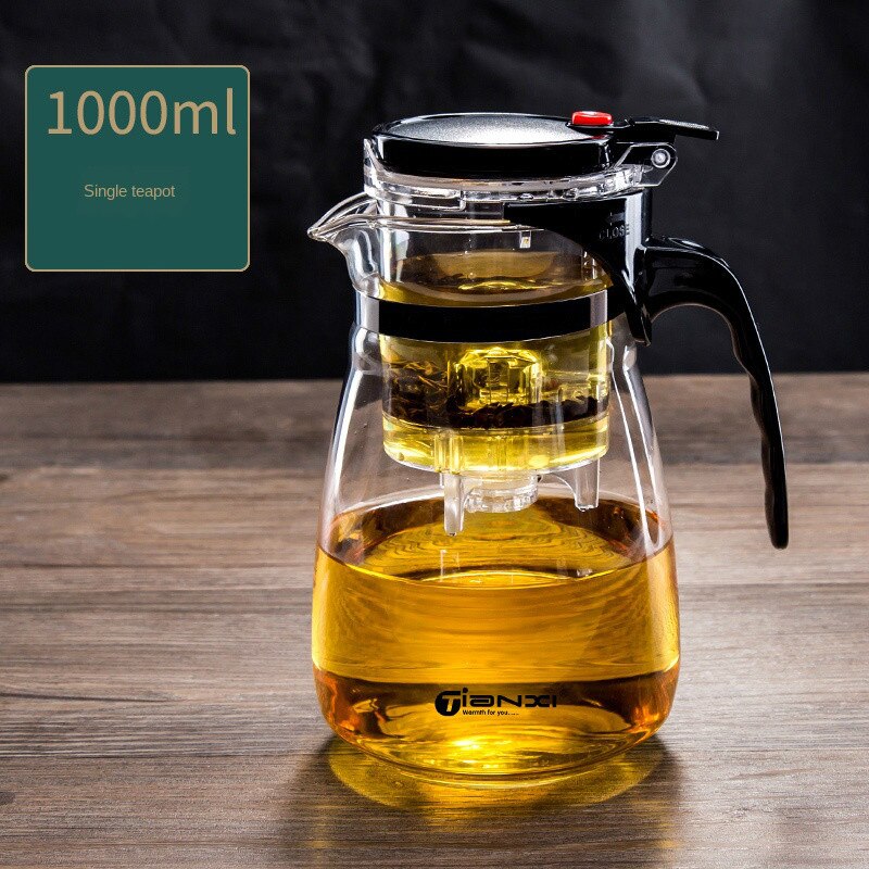 Bules de chá de vidro resistente ao calor bule de chá infusor chinês kung fu conjunto de chá chaleira fabricante de vidro de café escritório conjuntos de chá mj1013: 1000ML