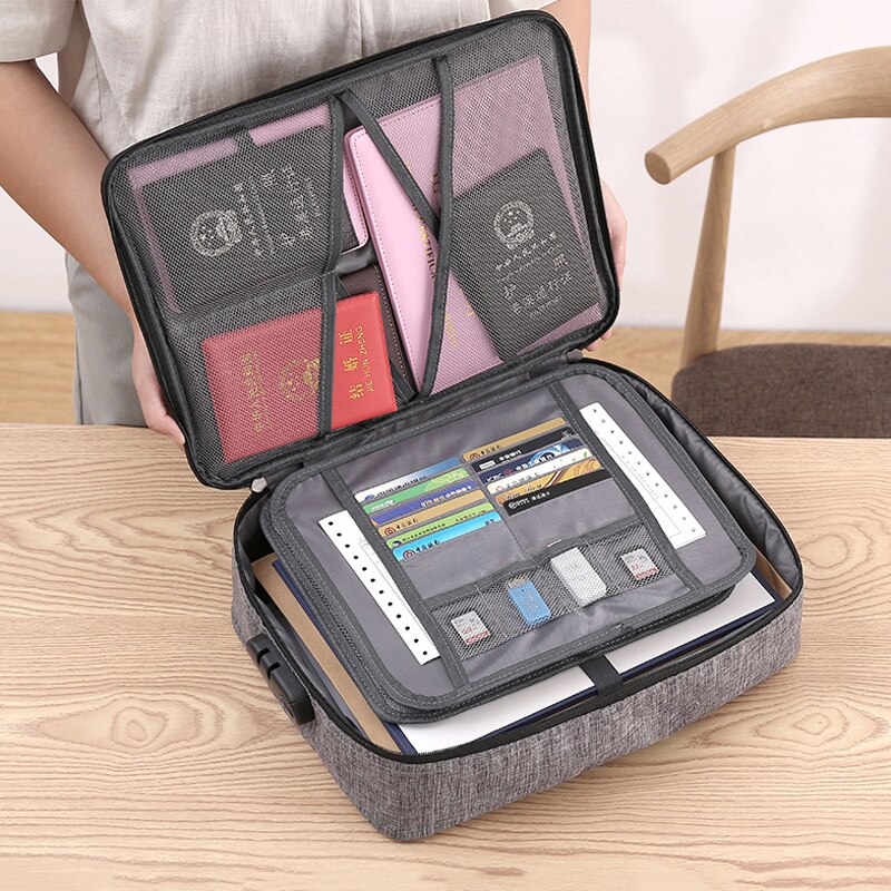 Multifunction Document Bag Business Certificate File Organizer Briefcases Household Deed Paperwork Storage Pouch Accessories