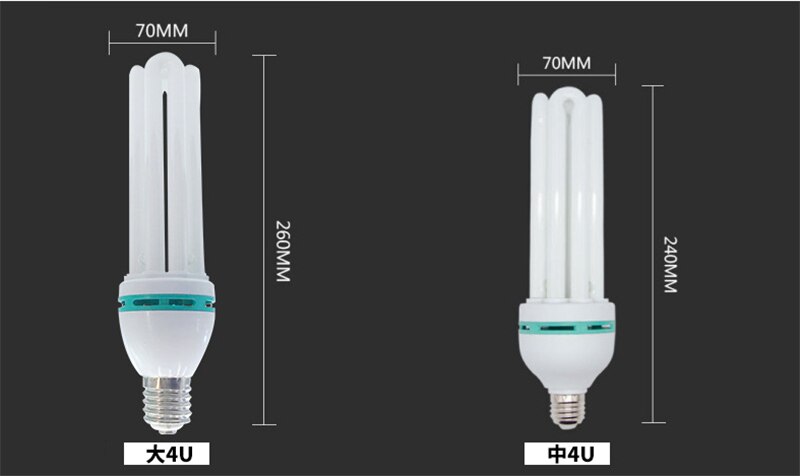 E27 4U 6U 8U 65W 150W 200W 350W led energy saving tube high power bulb home white light indoor bed room lamp CFL fluorescent