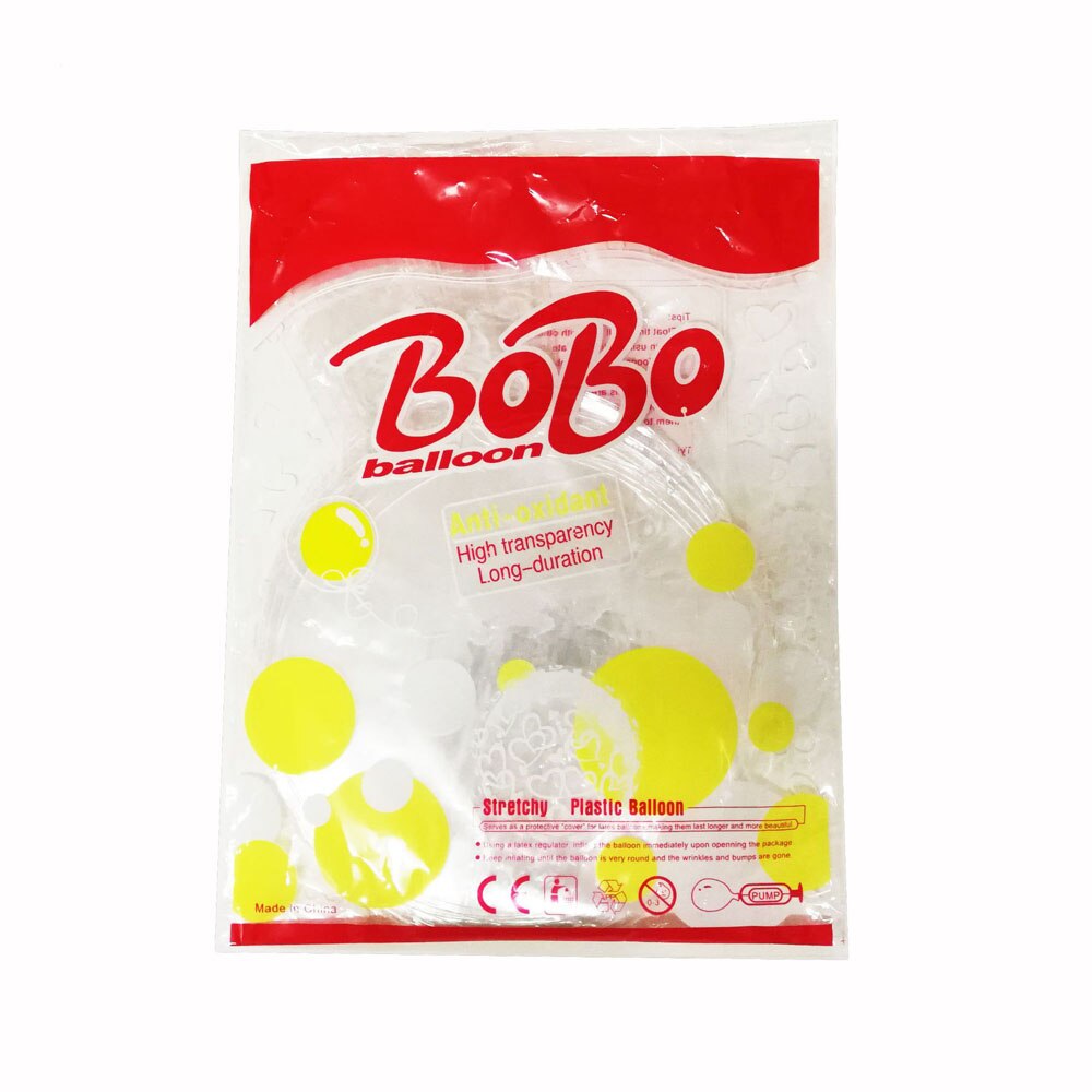 50Pcs 12/18/20/24/36 Inch Opblaasbare Bobo Ballon Transparante Globes Verjaardagsfeestje Benodigdheden Bruiloft Baby douche Decoratie: 12 inch