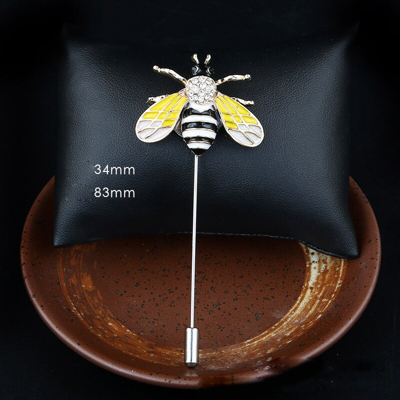 Retro Vintage Insect Bee Brooch Pin Scarf Buckle Pearl Button Long Needle Brooches Shirt Suit for Women Accessories