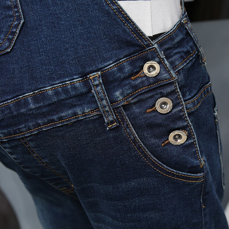 Barsel kvinder jeans denim jumpsuits casual bukser justerbar talje smækbukser graviditet mavepleje slim ben bukser