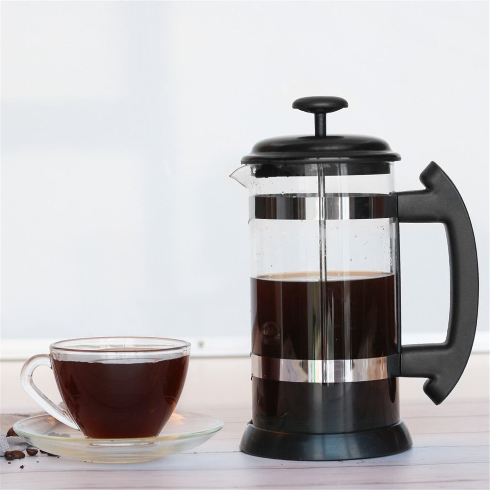 Glazen french press koffiepot roestvrijstalen koffie-/theezetapparaat filterketel 1000ml thermosflessen voor koffie en drinkgerei
