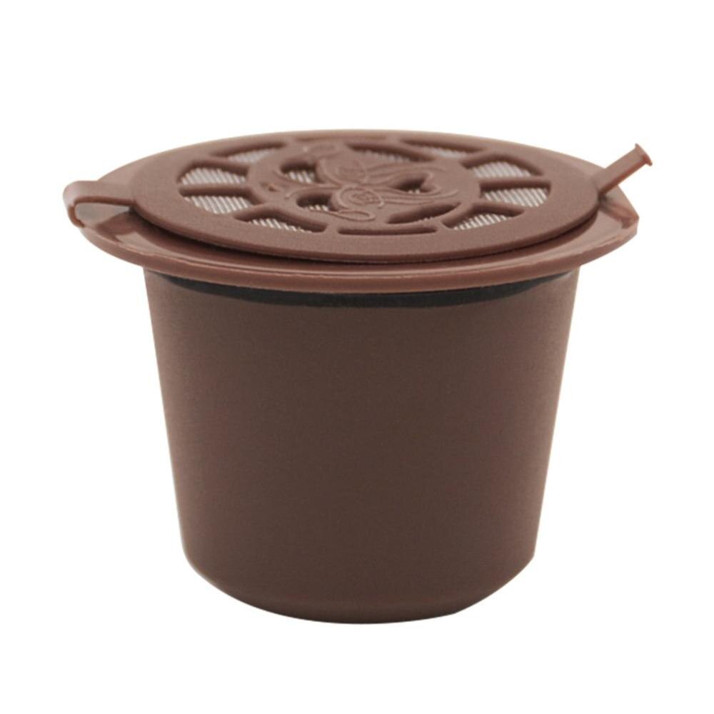 Reusable Coffee Pods Small Reusable FilLED Coffee Capsule Cup Coffee Filter Repeatable Recycling Coffee Cap: Brown