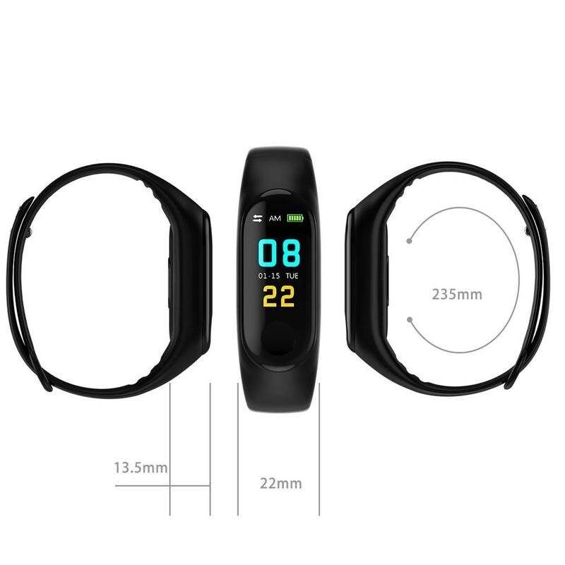 M3 Plus Smart Bluetooth Bracelet Blood Pressure Monitor Fitness Tracker Band Smart Bracelet Walking Step Count For IOS Android
