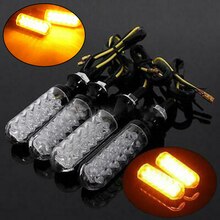 4pcs Motorcycle 12 LED Turn Signal Indicator Motorcycle Running Light Amber Kit Motorcycles Signal Lights Fit For All Motorcycle
