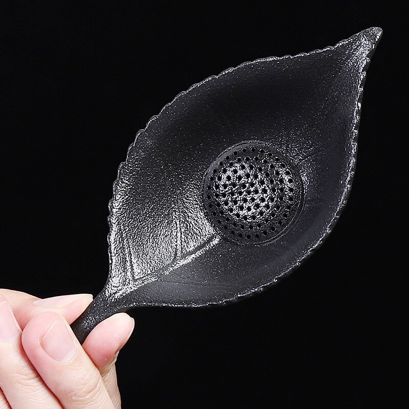 Coarse Ceramic Tea Leakage Tea Filter Tea Separation Filter Black Ceramic Kung Fu Tea Set Tea Ceremony Accessories