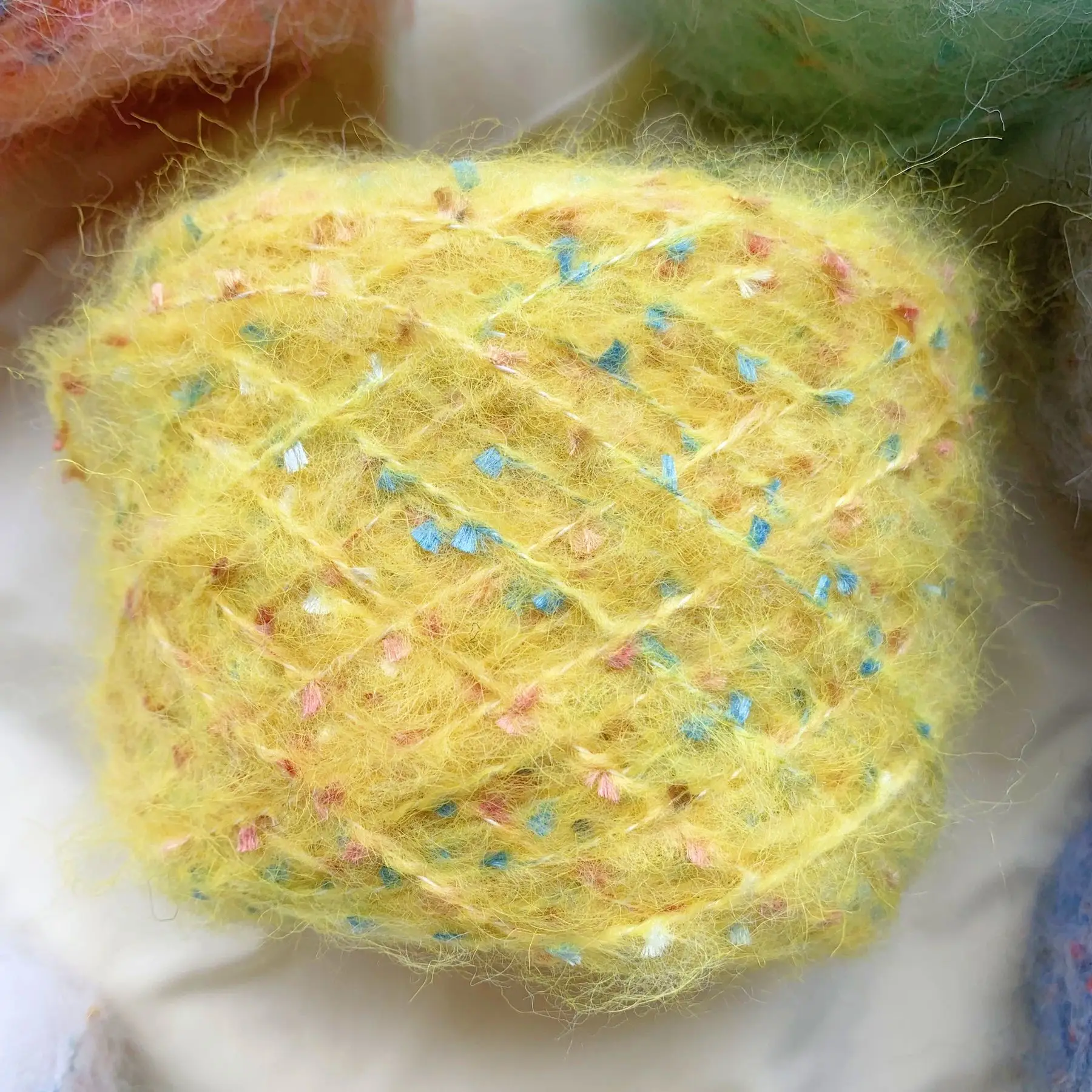 Hilo de mezcla de Mohair para tejer a mano, hilo de lana de Gypsophila mezclado, costura DIY, bufanda, suéter, sombrero, hilo de ganchillo, 50g por rollo: Multicolor