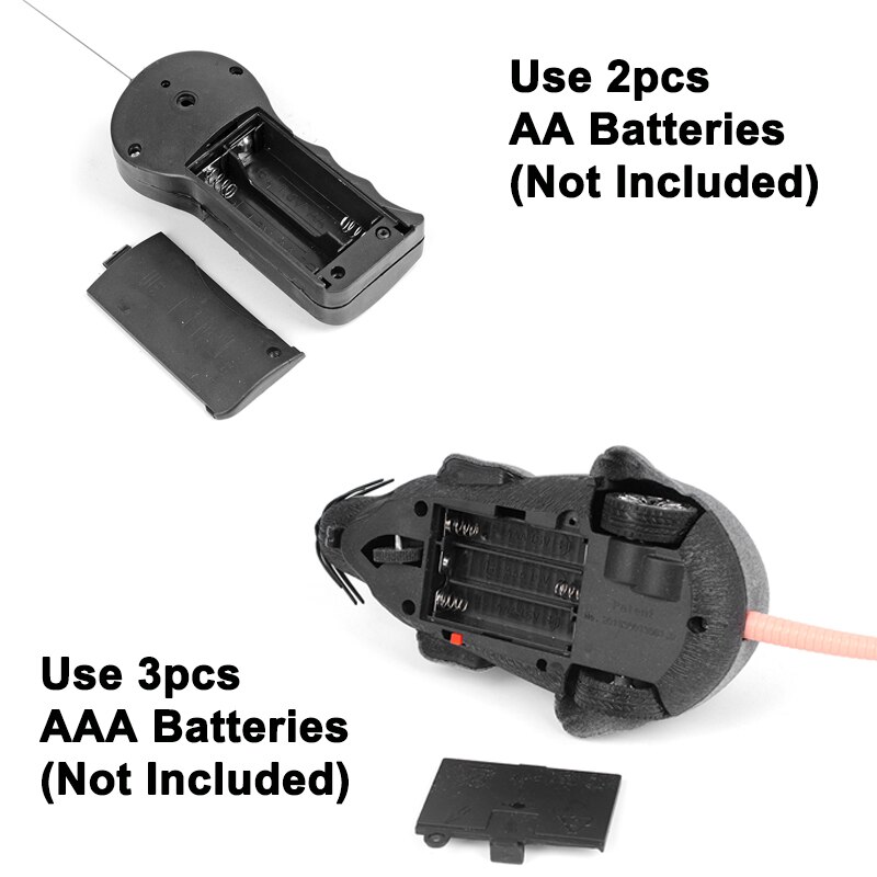 Wireless Remote Control Mouse Toy Black/Gary/Brown Electronic RC Rat Mice Animal Interactive Cat Toys