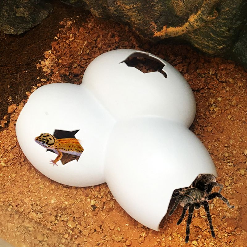 Reptile Hiding Cave Animal Pet Case Eggs Shell Decoration For Turtle Lizard Snake Frog Tortoise Hide Decor Accessories