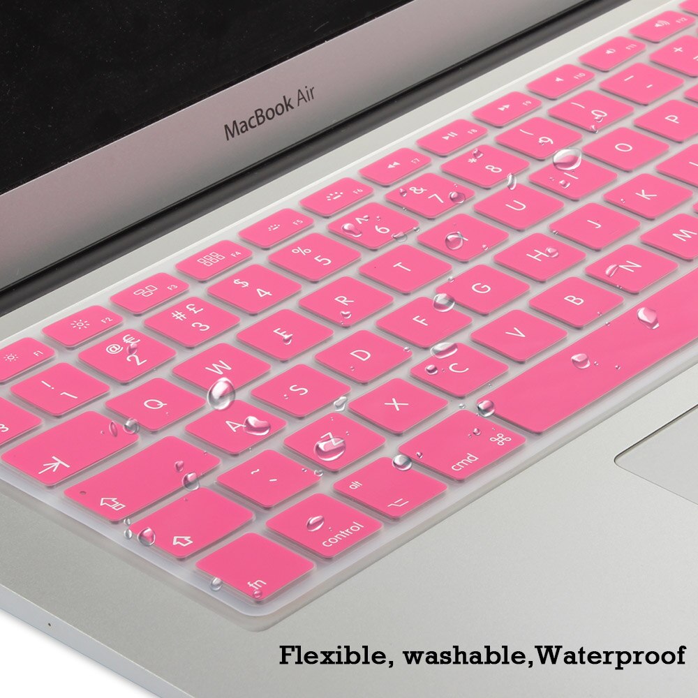 Eu/dk engelsk tastatur farve engelsk bogstavtastatur cover hudbeskytter til apple macbook air pro retina 13 15 17 til mac air