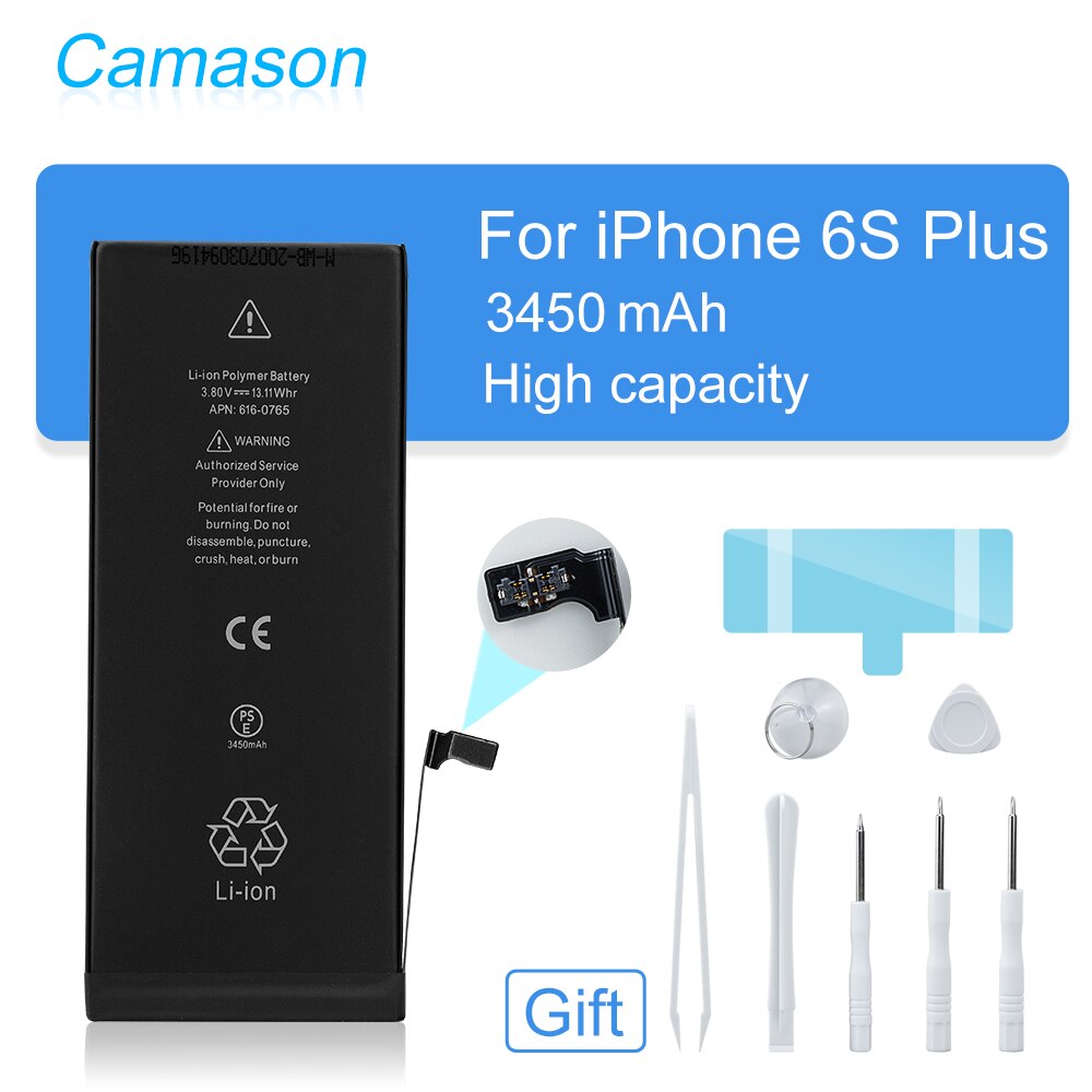 Camason Lithium Battery For iPhone 5 SE 6 6s 5s 7 8 Plus X XR XS Max 11 12 Pro High Capacity Replacement Batteries for iphone6: For iPhone 6S Plus