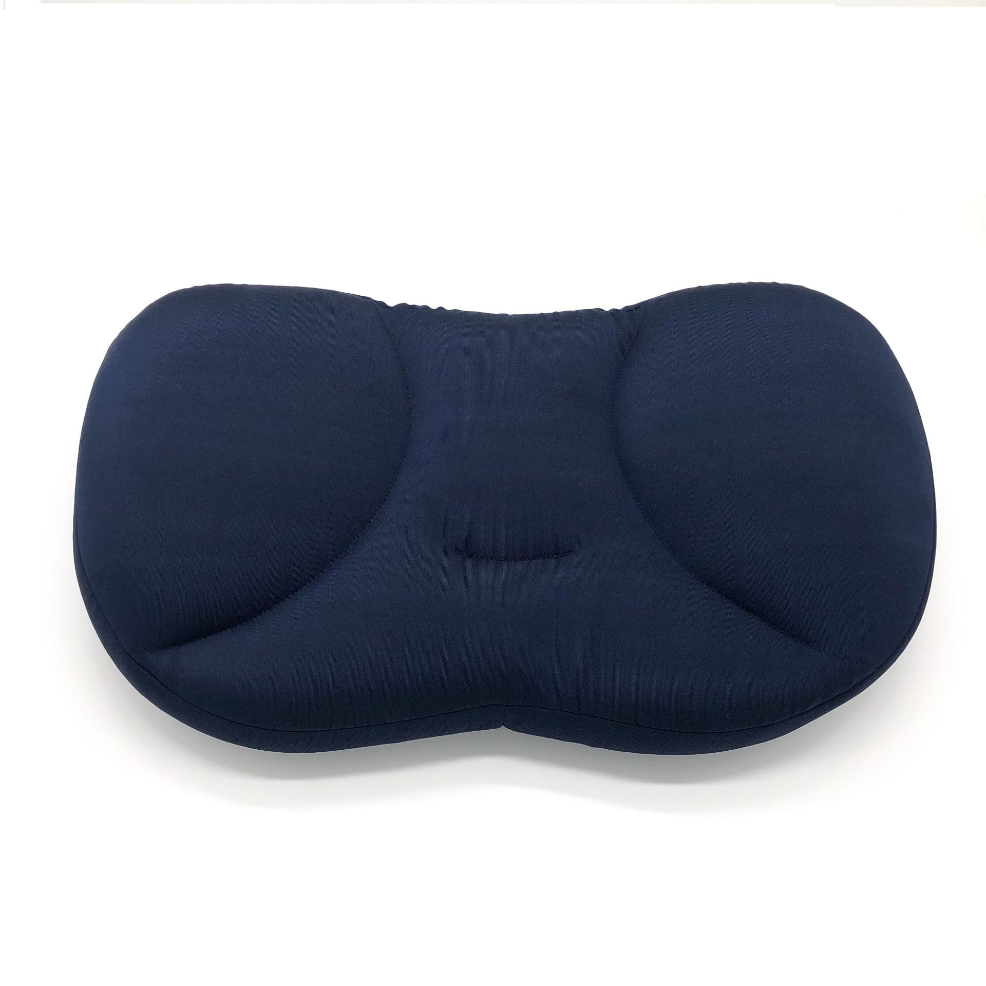 Creatieve 3D Nekkussen Wasbare Polyester Kussensloop Cover Reizen Kussens Diepe Slaap Lunchpauze Schuim Deeltje Kussens Hals: Navy