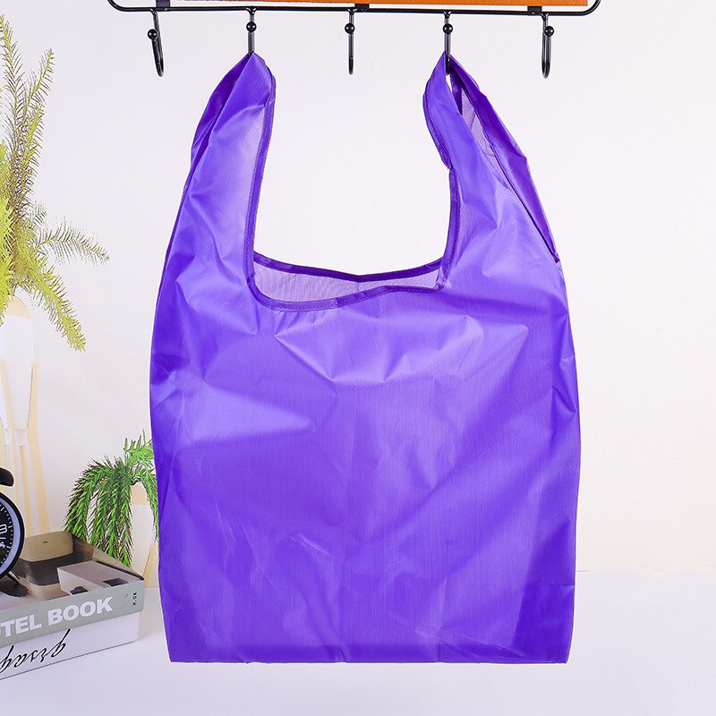 Shopping Bag riciclabile Ecologico Riutilizzabile Viaggi Tote Sacchetto di Nylon Piegante della Borsa del Sacchetto di Libro Stampato Sacchetto: VIOLA