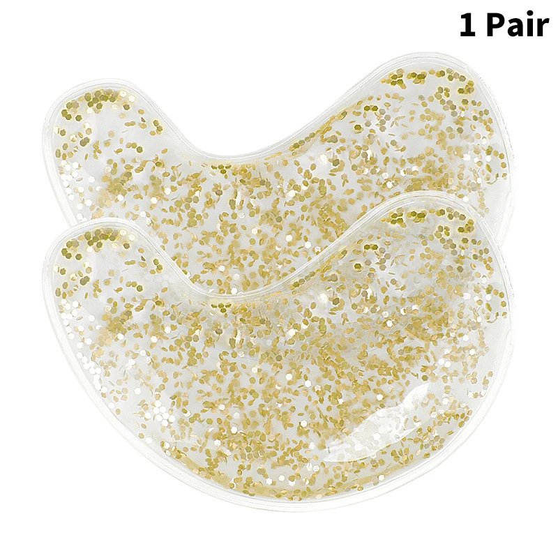 Gel Eye Bag Patch Reusable Gel Eye Ice Pack Cold Eye Patches Reusable Gel Eye Cooler Heater Patches Relieves Puffiness: Gold