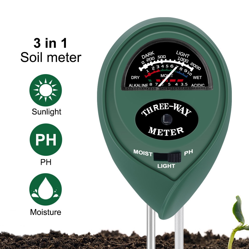 3 in 1 Soil Tester Soil Moisture PH Meter Sunlight Intensity Measurement Monitor Acidity Alkali for Gardening Plants Farming