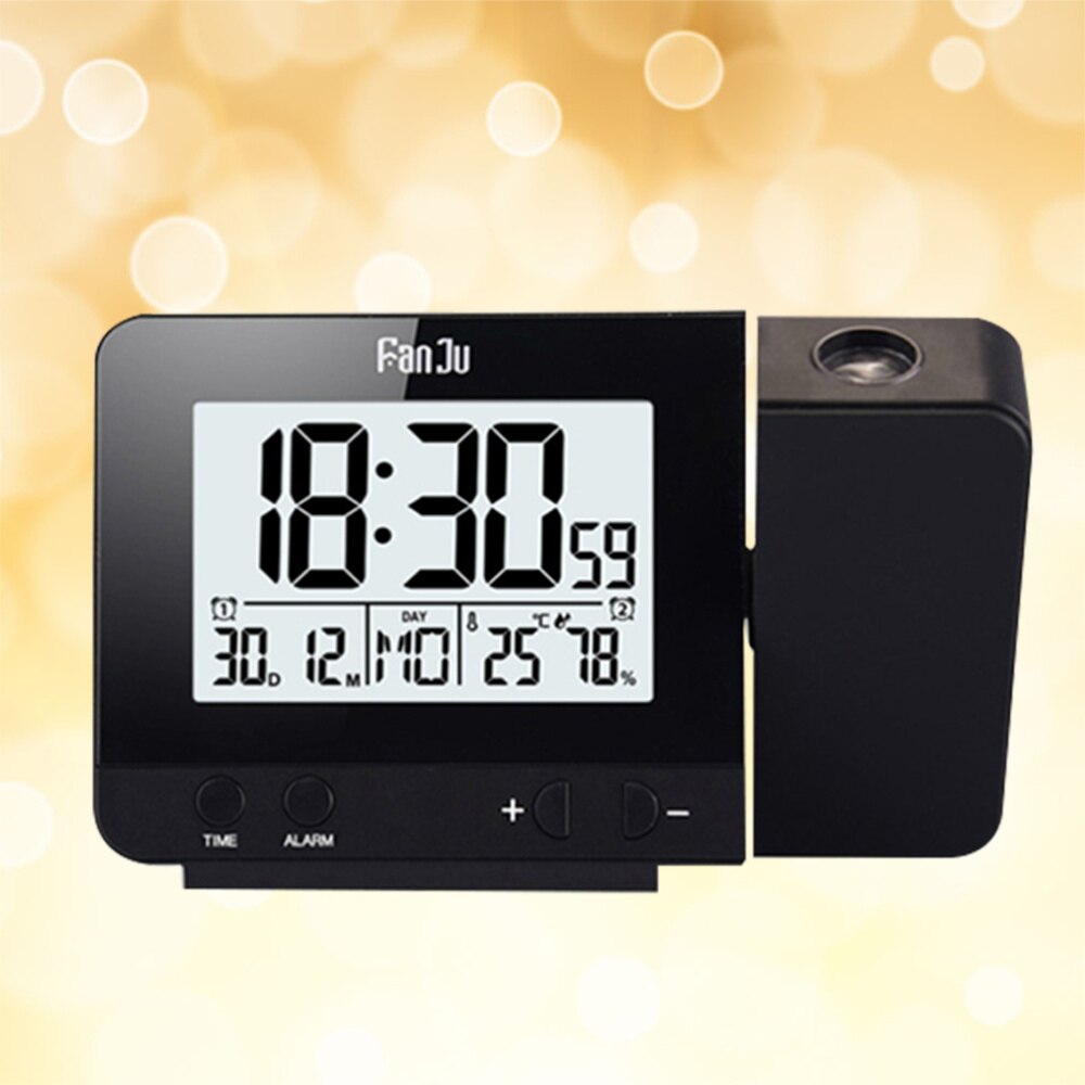 Led Clock Multi-Function Alarm Clock Temperature Display for Home Office School (Black, Battery): Black