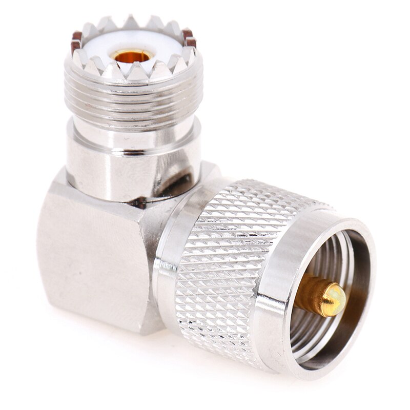 1pc UHF SO-239 Female To UHF PL-259 Male Right Angle 90 Degree RF Connector