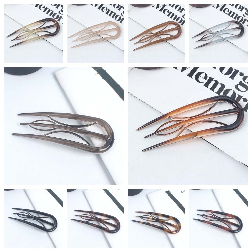 Geometrische Harz Haar Gabel Frisur Werkzeuge Wasserdichte Faule Haarnadel Haar Zubehör Hanfu Zubehör Blatt U-förmigen Haar Stick