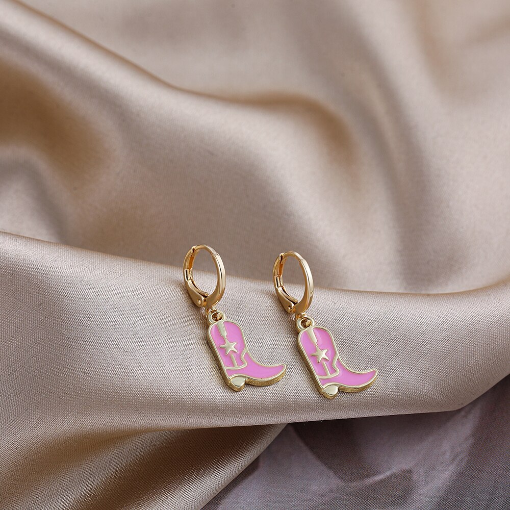 Leuke Roze Bloem Aardbei Vlinder Laarzen Oorringen Voor Vrouwen Meisjes Esthetische Y2k 90S Hart Paddestoel Oorbel Sieraden