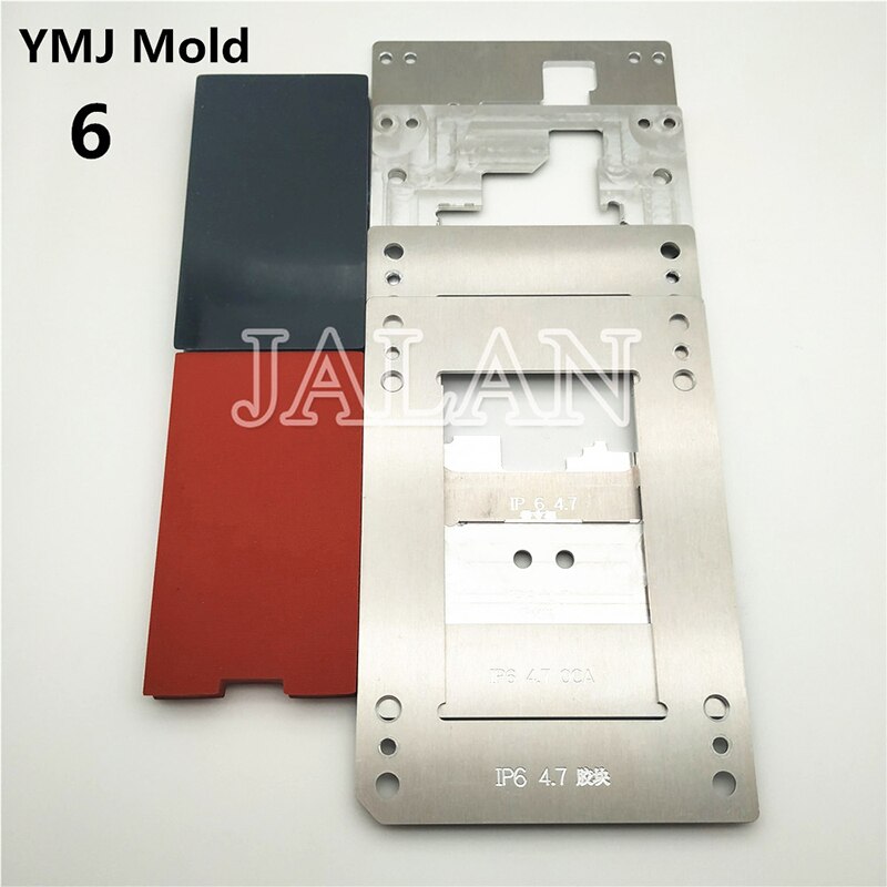 Ymj lamineringsform telefon 6 digitizer display skärm glas med ram oca laminering