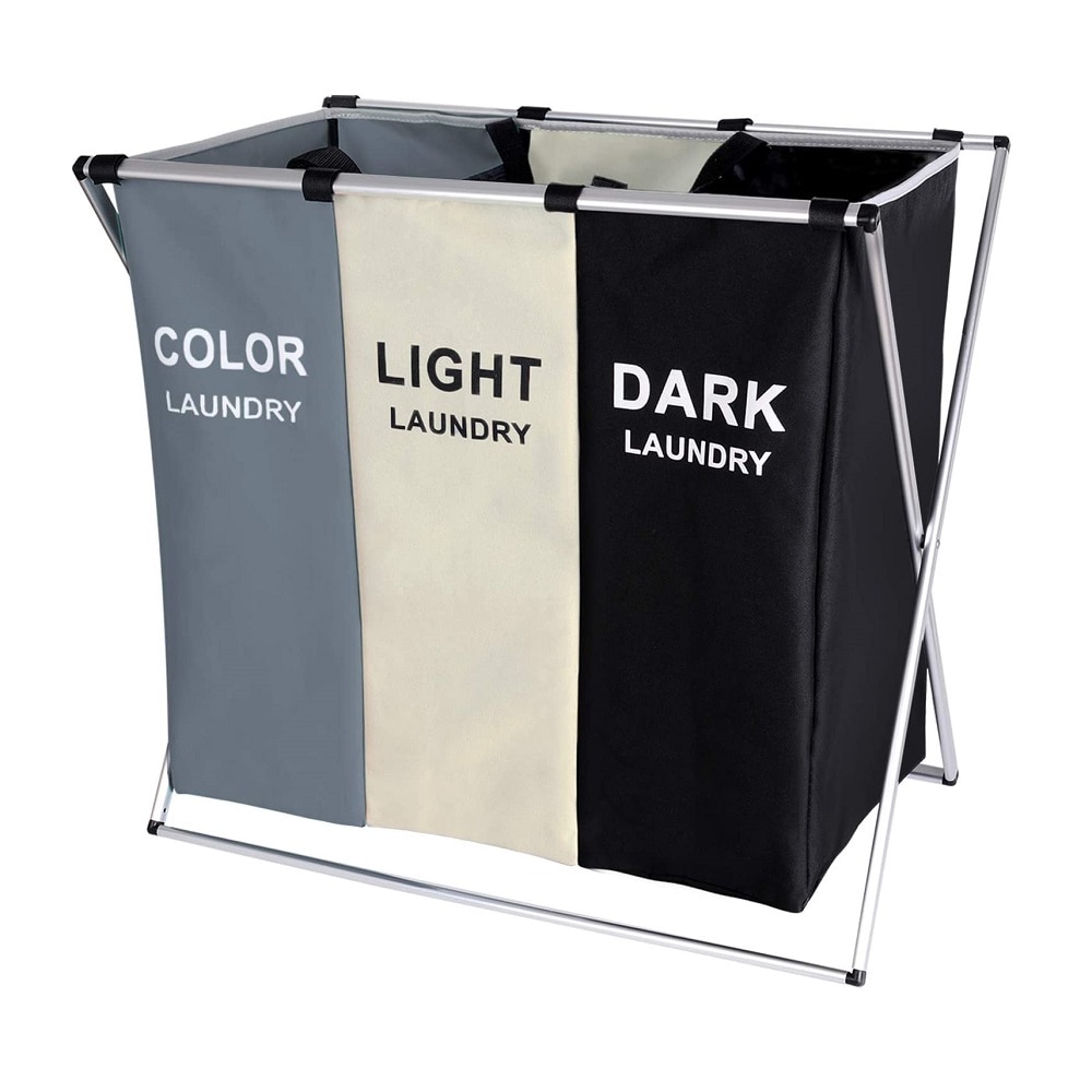 X-shape Foldable Dirty Laundry Basket Organizer For Dirty Clothes Three Grid Home Laundry Hamper Sorter Laundry Basket Large