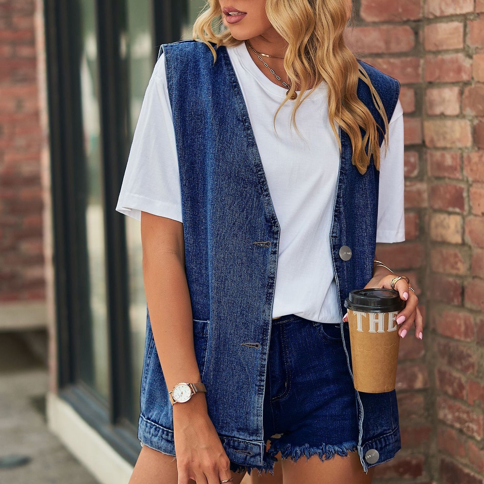 Lente Herfst Dames Korte Denim Vest Jack Single Breasted Koreaanse Slanke Casual Jeans Vest Dames Vest Vest Chaleco Mujer