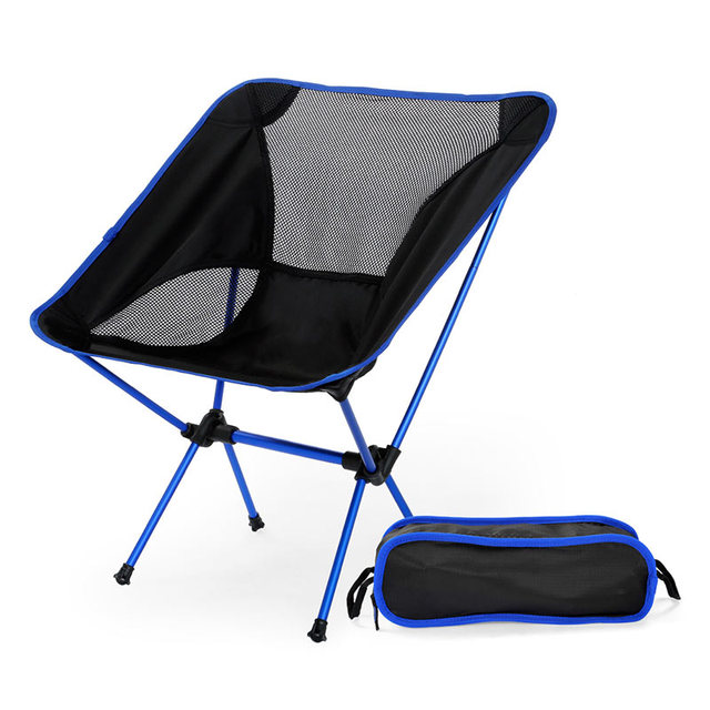 Reise Ultraleicht Klappstuhl Ich bin Freien Tragbare Camping BBQ Stuhl Strand Sitz Wandern Picknick Angeln Werkzeug Stuhl Garten Mond Stuhl: S1017  Blau