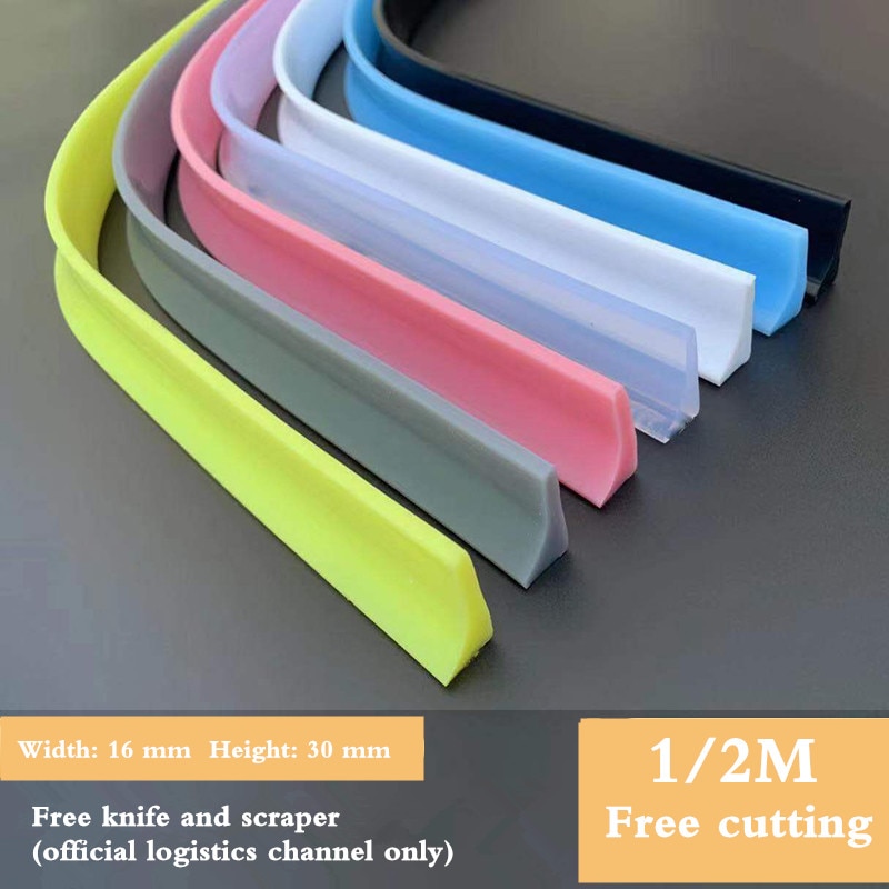 1M/2M Silicone Bathroom Water Stopper Blocker Shower Dam Non-slip Dry And Wet Separation Flood Barrier Door Bottom Sealing Strip