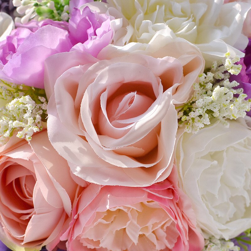 JaneVini Romantische Bruiloft Bloemen Bruidsboeketten Kunstzijde Rose Peony Bruid Bloemen Vrouwen Bruiloft Broche Accessoires