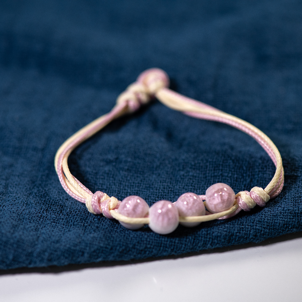 Love stone women's ceramic bracelet Female hand-woven couple small jewelry #5347: Vermeil