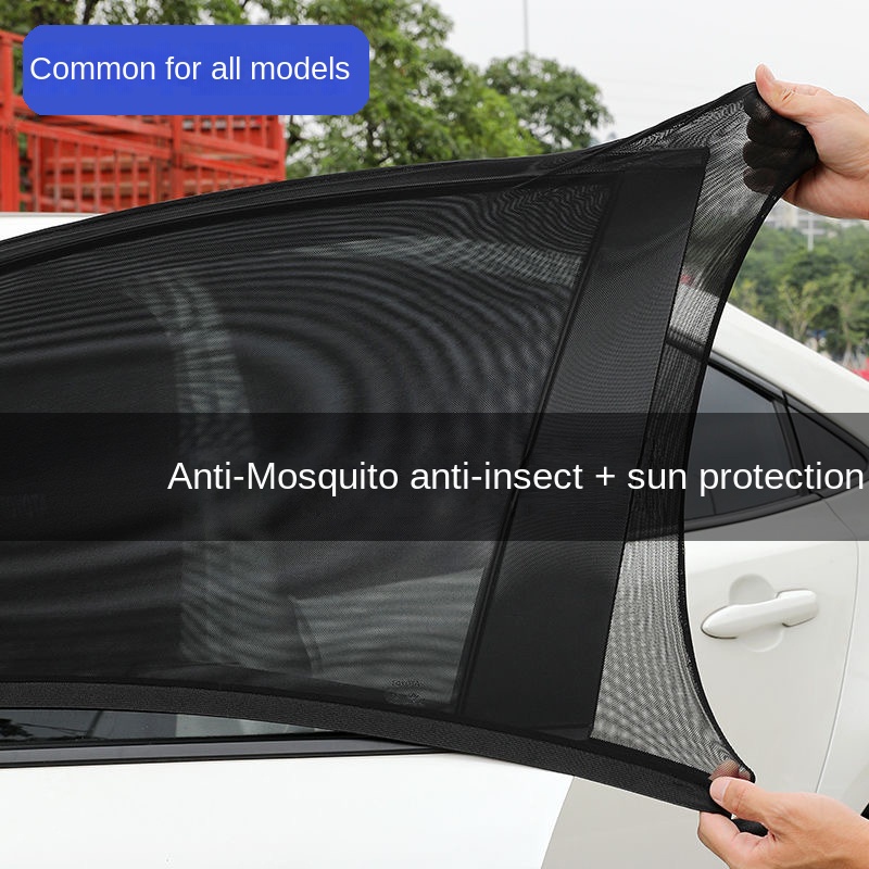 Parasol plegable para ventana trasera de coche, Malla Protectora UV para evitar mosquitos, sol y privacidad, 2 piezas