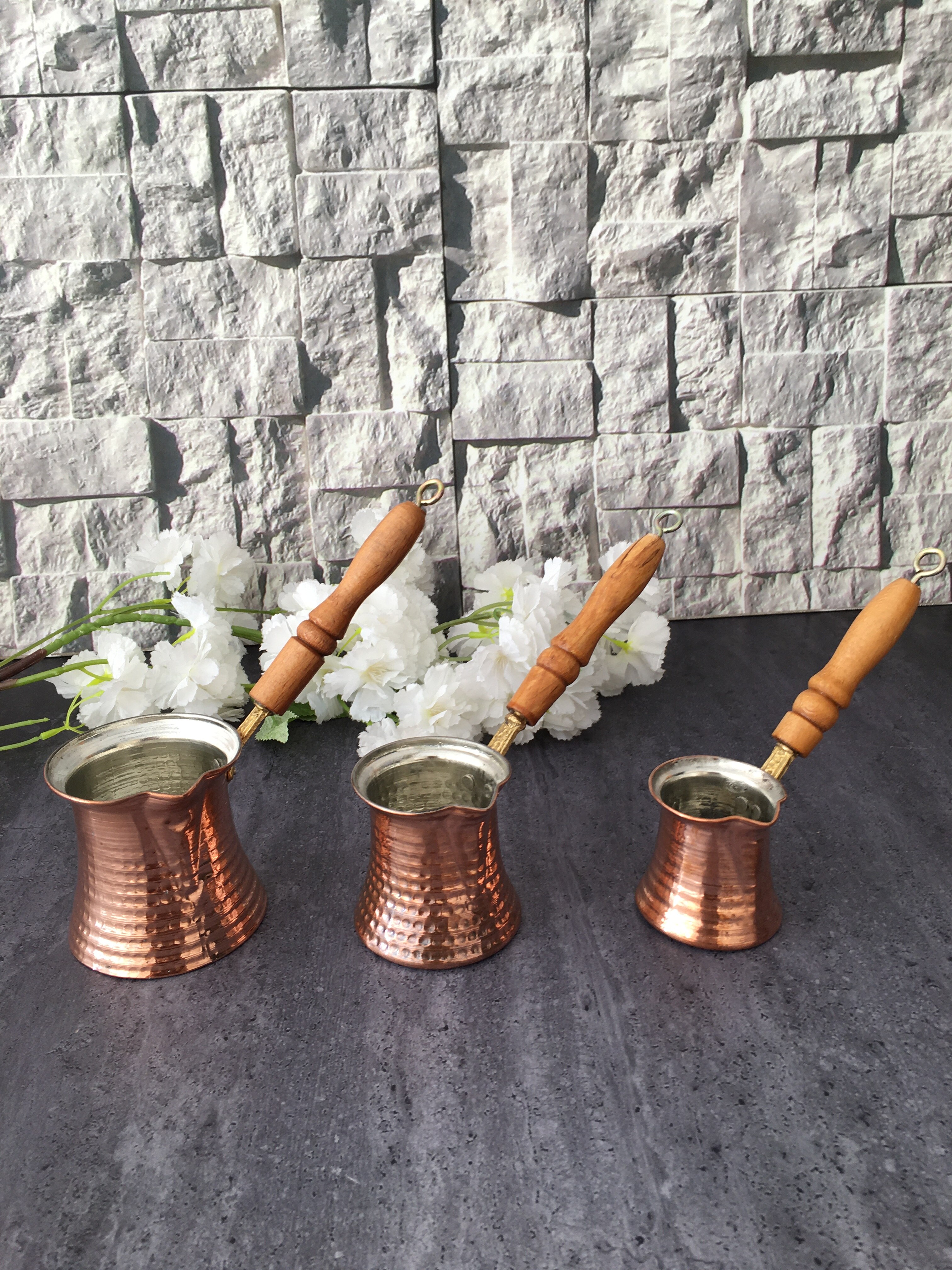 Turkish Coffee Pot 3 Size Traditional Copper Cofee Maker Cezve Made in Turkey Tурецкая Kофеварка Tурка