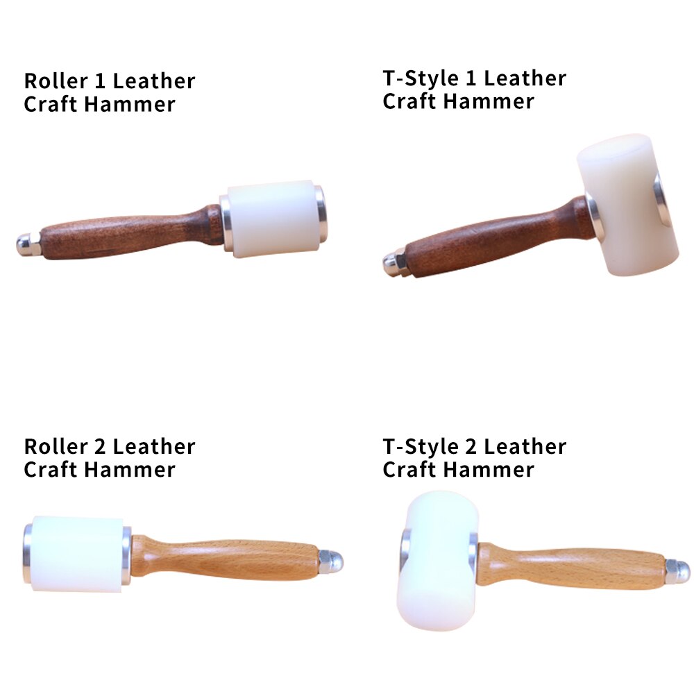 YUEWO Houten Handvat Nylon Hamer Kleine Houten Hamer-Leathercraft Carving Hamer Voor Stempelen Sew Lederen Koeienhuid Tool Kit