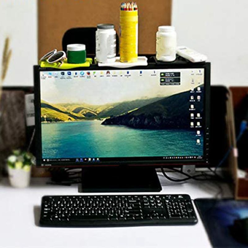 Beschermhoes canvas hoes voor 2 met verstelbare sn bovenste plank innovatieve computer monitor verhoger