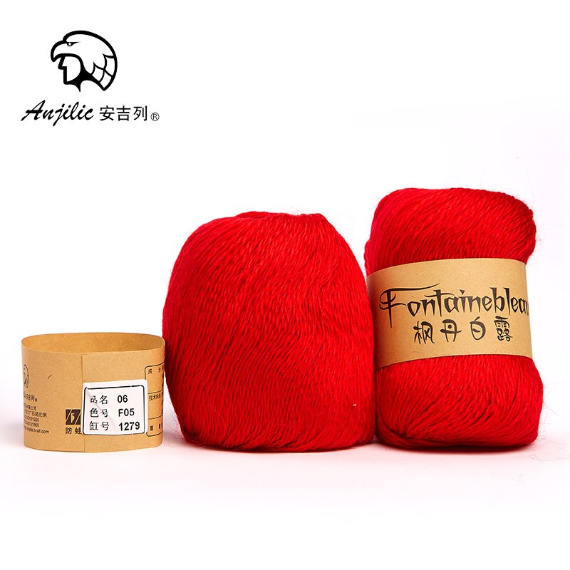 50g/Bal Fontainebleau Mohair Acryl Wol Antipilling Lage Krimp Dunne Garen Voor Hand Breien Haken