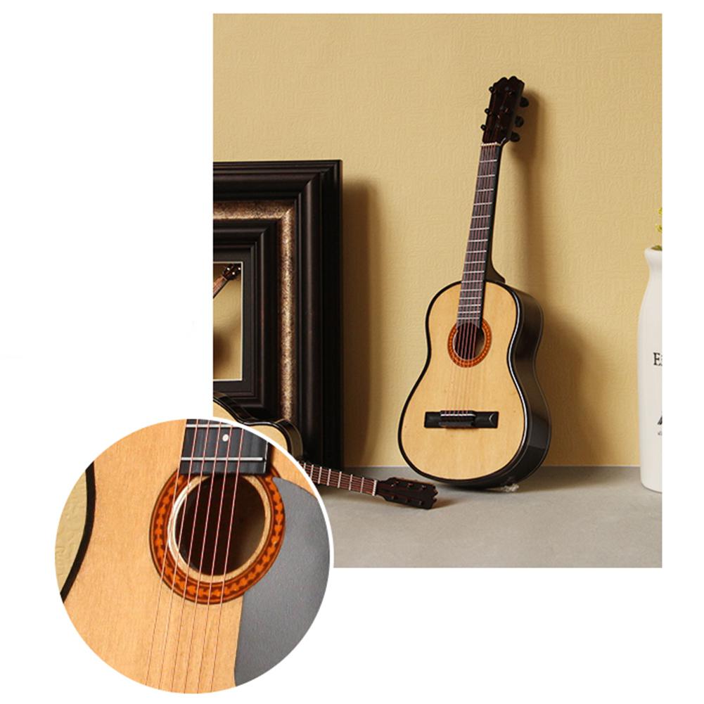Mini klassisk guitar miniature model træ mini musikinstrument model bord dekoration ornament med kasse beslag stander