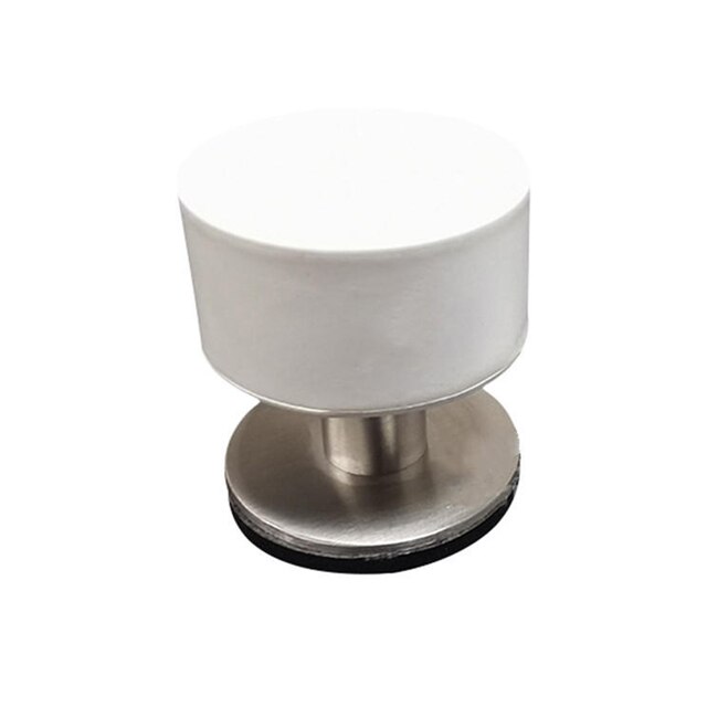 Non Punch Door Stopper Adhesive Door Stops Heavy Duty Stainless Steel Rubber Stopper With Sound Dampening Bumper 2022 A9635: White